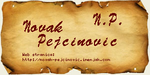Novak Pejčinović vizit kartica